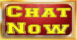 Red and Gold Button, with the words  Chat Now. Clicking on it will open Skype App., initiating a Chat.