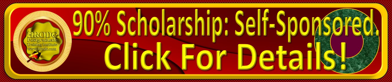 This graphics is a Link to Details of the  Self-Sponsored Scholarship, from HRODC Postgraduate Training Institute. 