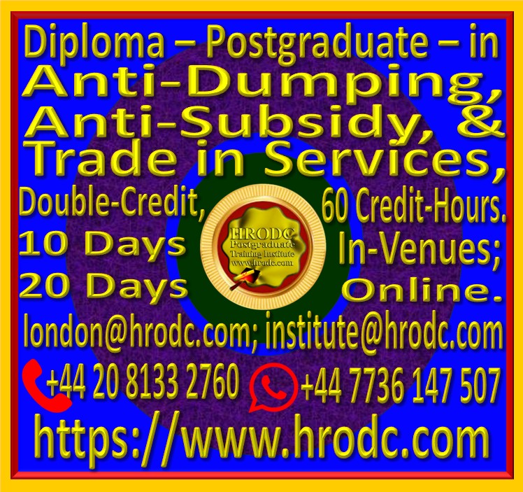 Graphics relating to the Award Name, Credit Value, Credit-Hours, Duration (with contact details) of a Diploma  Postgraduate  Course, from HRODC Postgraduate Training Institute, https://www.hrodc.com.