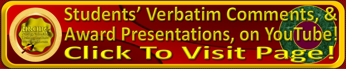 Web Page Link Graphics, to Comments and Videos of Award Ceremonies, from HRODC Postgraduate Training Institute, A Postgraduate-Only Institution (https://www.hrodc.com). 
