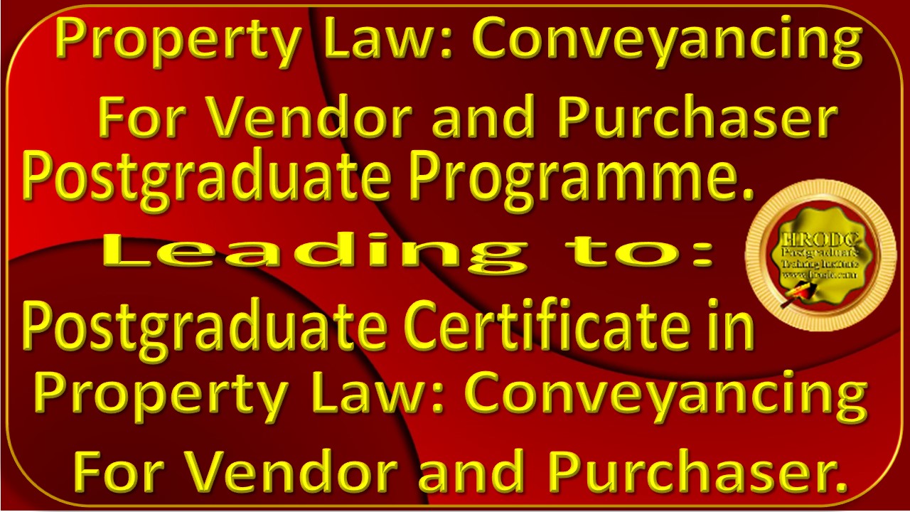 Postgraduate Certificate in Property Law, Programme  Information Graphics