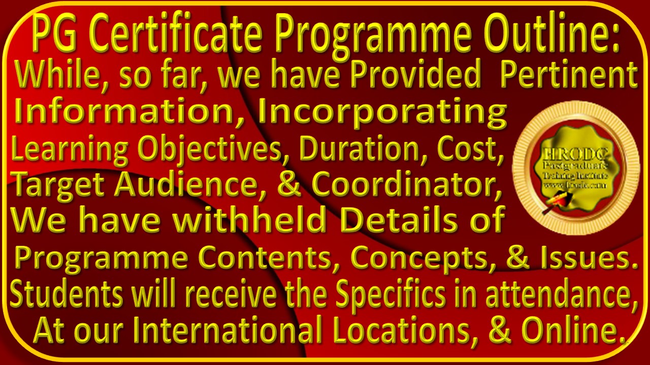 Graphics for Outline of Postgraduate Certificate Programme Contents, Concepts, and Issues