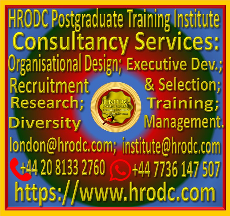 Graphics outlining the Consultancy Services of  HRODC Postgraduate Training Institute (https://www.hrodc.com).
